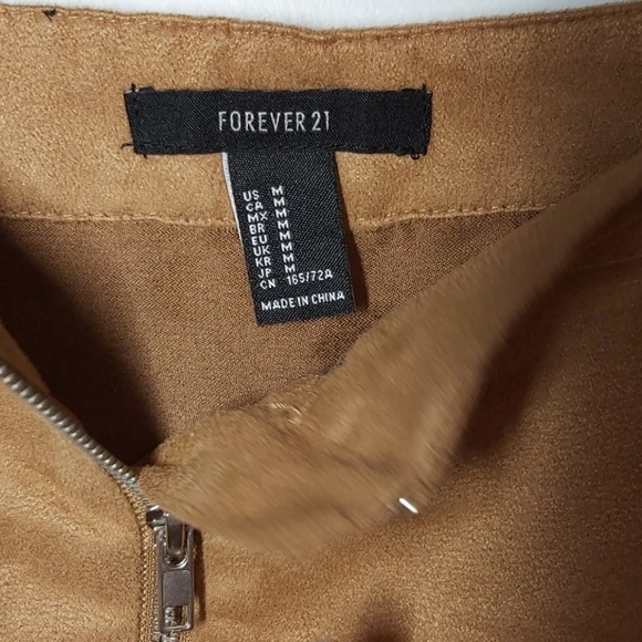 Suede high waist mini skirt with zipper size M - Picture 2 of 3